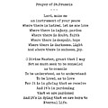 Prayer of St.Francis - An instrument of your peace - Minimal, Typewriter Print - Motivational Poem